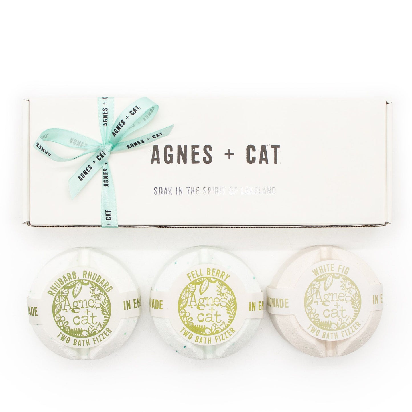 Conjunto regalo de pastillas efervescentes para baño Agnes + Cat con aroma a bayas y higo