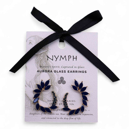 Pendientes de Cristal Vintage - Aro - Azul
