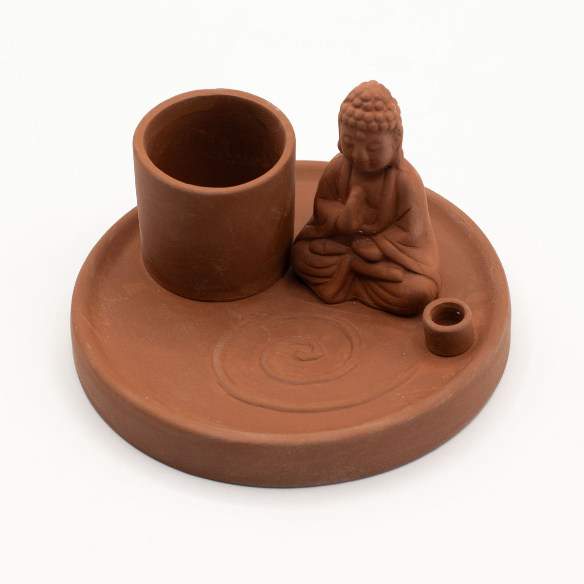 Plato de incienso de Buda multiuso - Estilo terracota natural - Placas de incienso de Buda