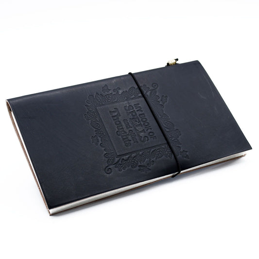 Journal en cuir - Mon Livre de Sortilèges et autres Pensées - Noir