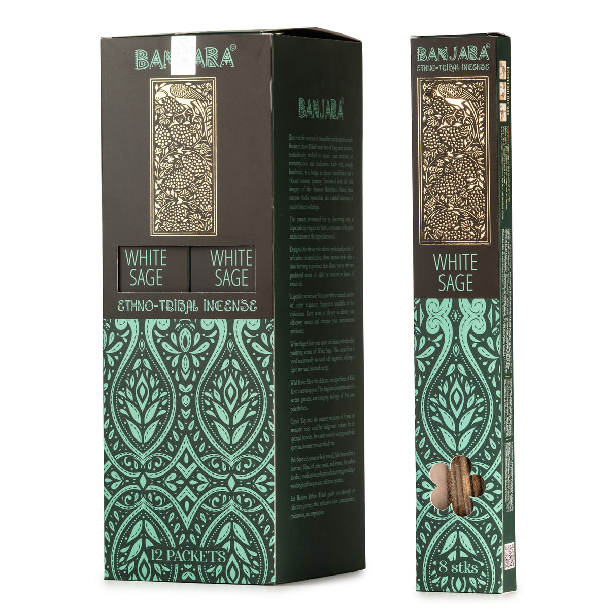 Incienso Banjara Extra Largo - Salvia Blanca - Incienso Banjara Extra Largo, Gift Packaging