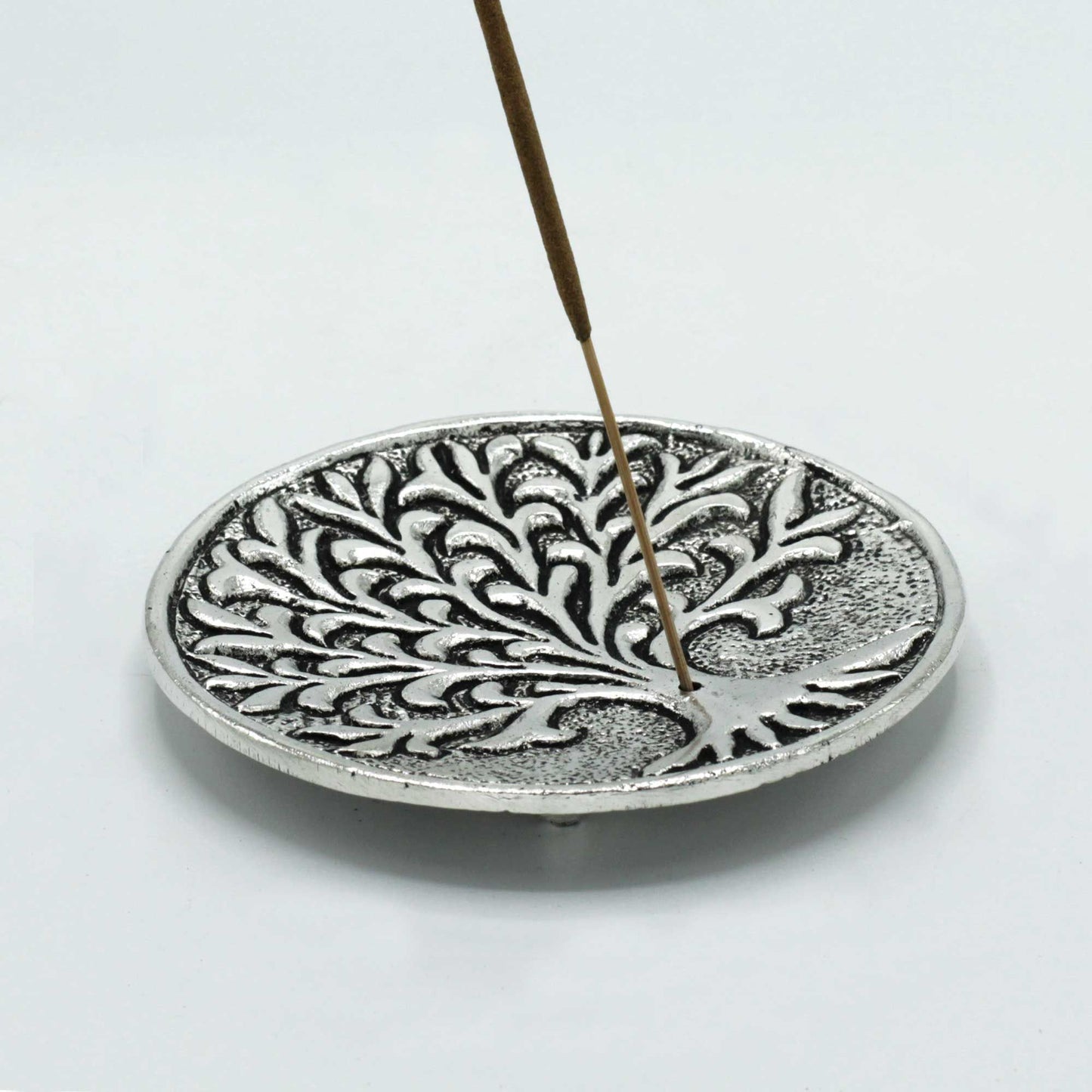 PortaIncienso Árbol de la Vida Aluminio Pulido 10cm - Portainciensos de aluminio hechos a mano