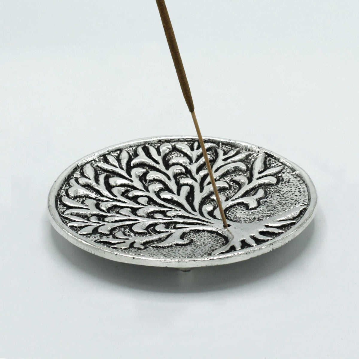 PortaIncienso Árbol de la Vida Aluminio Pulido 10cm - Portainciensos de aluminio hechos a mano
