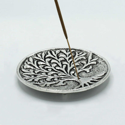 PortaIncienso Árbol de la Vida Aluminio Pulido 10cm - Portainciensos de aluminio hechos a mano