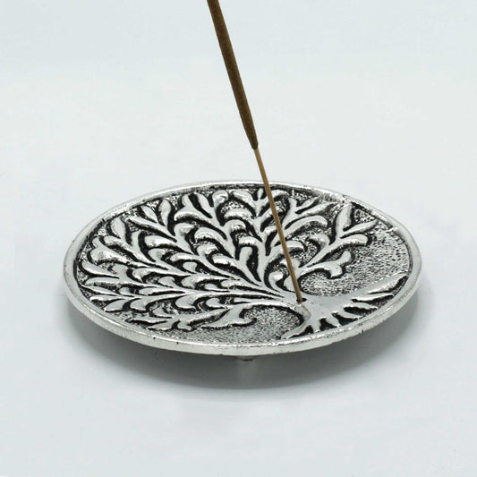 PortaIncienso Árbol de la Vida Aluminio Pulido 10cm - Portainciensos de aluminio hechos a mano