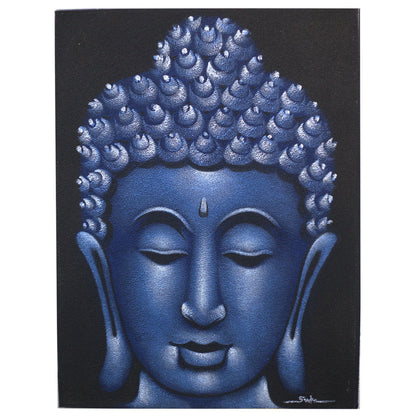 Cuadro de Buda · Acabado Arena y Azul Texturizado