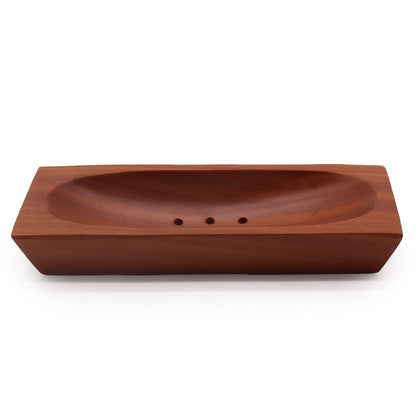 Jabonera clásica de caoba - Rectangular