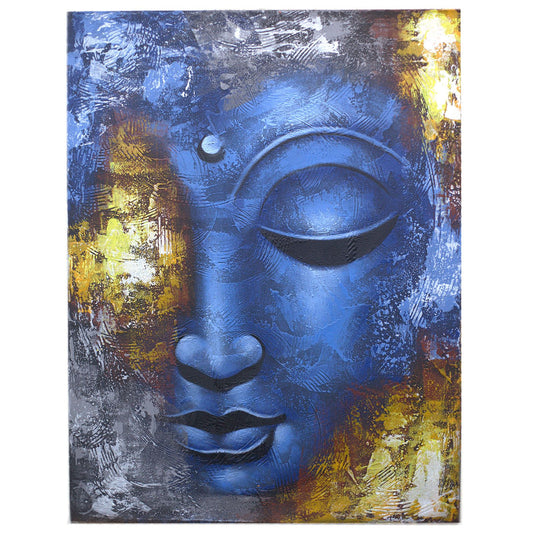 Cuadro de Buda · Rostro Azul Abstracto