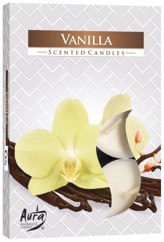 1x Set de 6 Velas de Té Perfumadas - Vainilla - Velas de té perfumadas