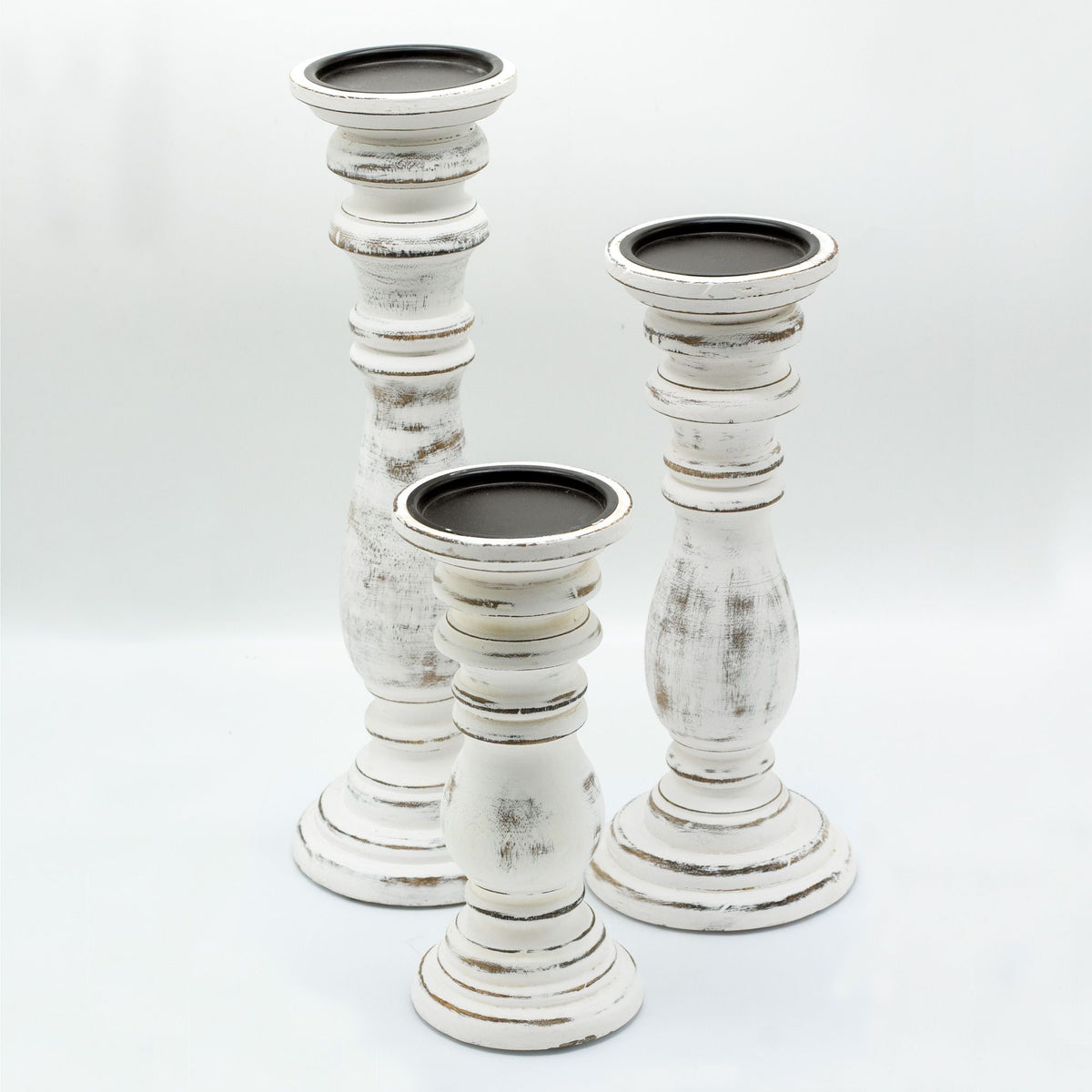 Candelabro clásico - Blanco - 23x10cm - Pequeño