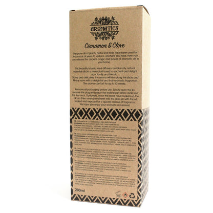 Difusor de Varillas con Aceites Esenciales - Canela Y Clavo - Difusor de Caña de Aceites Esenciales