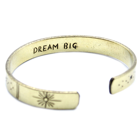 Inspirational Bracelet - Brass Dawn, Galaxy, Stars, Earth