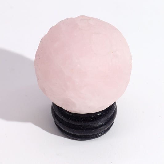 1x Planeta de Cuarzo Rosa con Soporte Solar (VÉNUS) - 40mm - Planetas de piedras preciosas con apoyo solar
