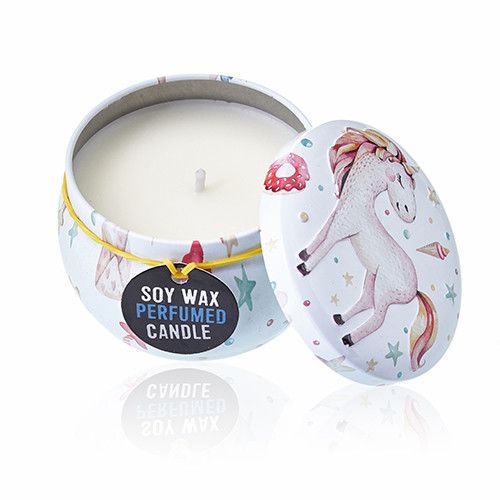 Vela artistica de Hojalata - Unicornios-Piedra Lunar - Velas Artisticas de Hojalata, 23 horas