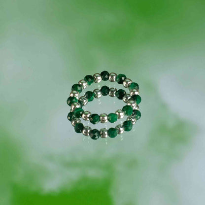 Conjunto de anillos con gema de espíritu ninfa - Espíritu del Bosque