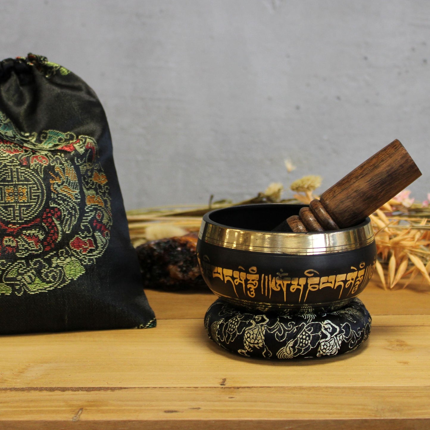 Juego de cuencos tibetanos de flor de loto - Set de Regalo Tibetano, artesanal