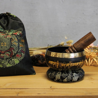 Juego de cuencos tibetanos de flor de loto - Set de Regalo Tibetano, artesanal