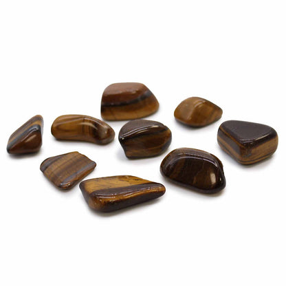 L Tumble Stones - Ojo de Tigre (dorada) - Piedras Naturales Irregulares