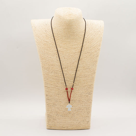Collier de corde avec pendentif en pierre précieuse - Ange en opaline