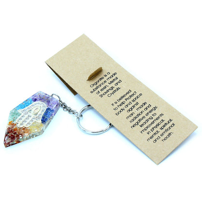 Llavero de poder de orgonita - Piedras Preciosas Chakra Hamsa - Llaveros de Orgonita, chakra