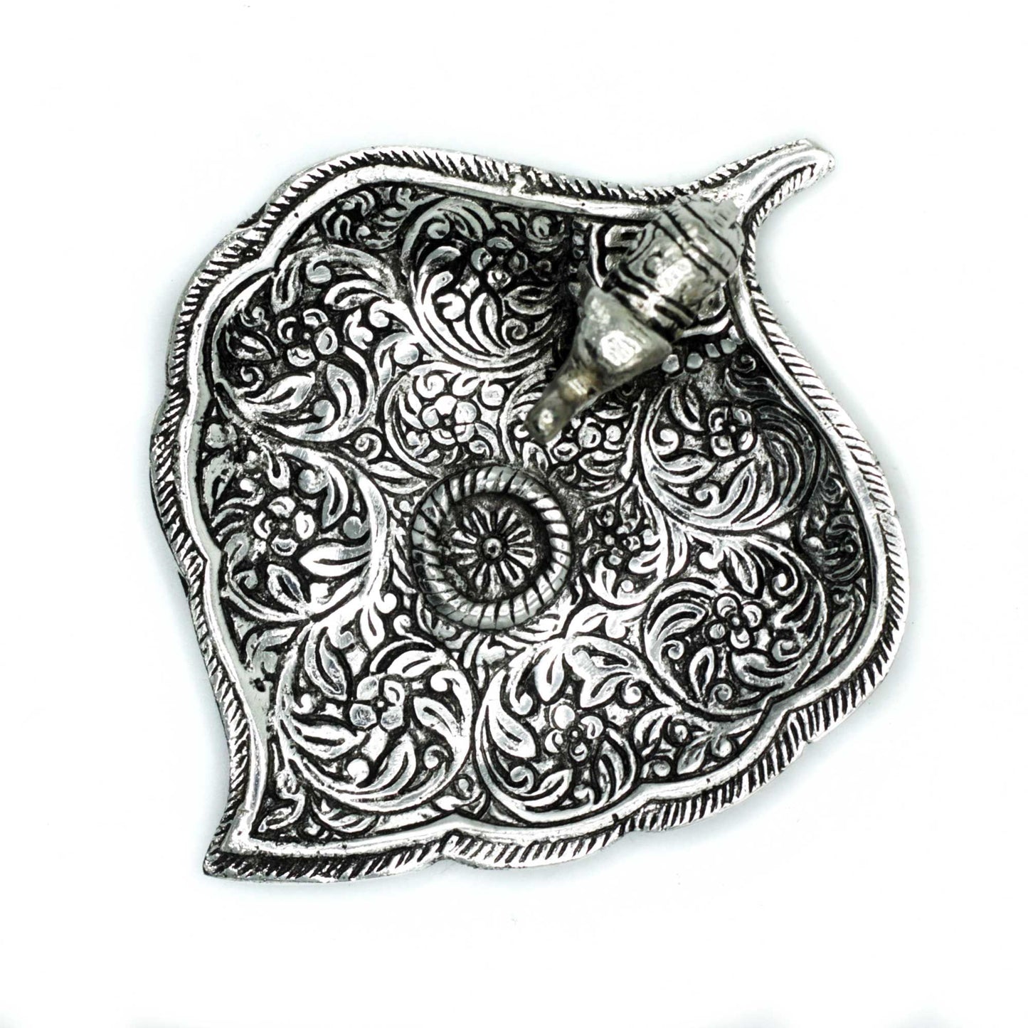 PortaIncienso Hoja de Elefante Aluminio Pulido 11cm - Portainciensos de aluminio hechos a mano