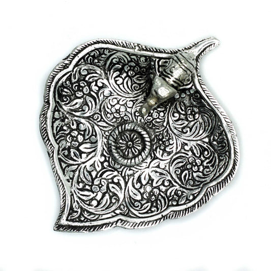 PortaIncienso Hoja de Elefante Aluminio Pulido 11cm - Portainciensos de aluminio hechos a mano