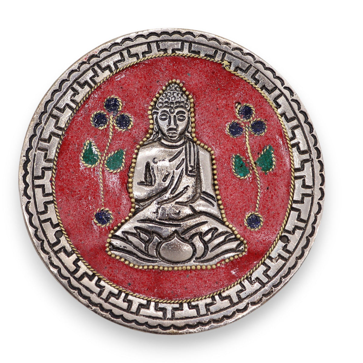 Porta-incienso Buda Rojo Decorativo 10cm - Portainciensos de aluminio hechos a mano