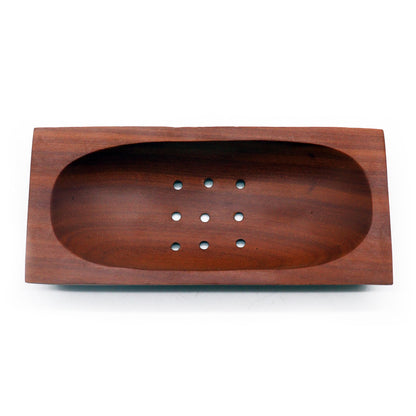 Jabonera clásica de caoba - Rectangular