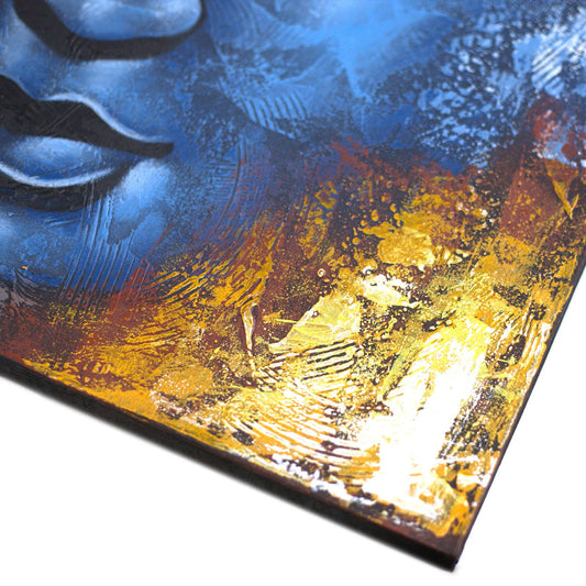 Cuadro de Buda · Rostro Azul Abstracto