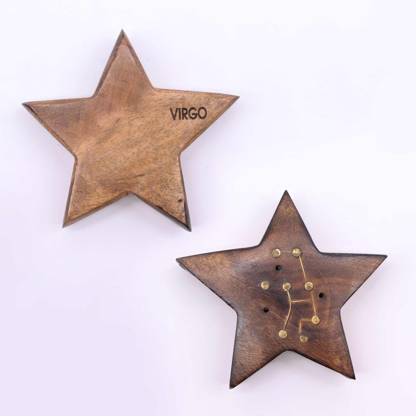 Quemador de incienso con signos del zodíaco de latón grabado - Estrella - Soporte de Incienso