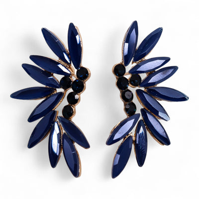 Vintage Crystal Earrings - Fairies - Blue