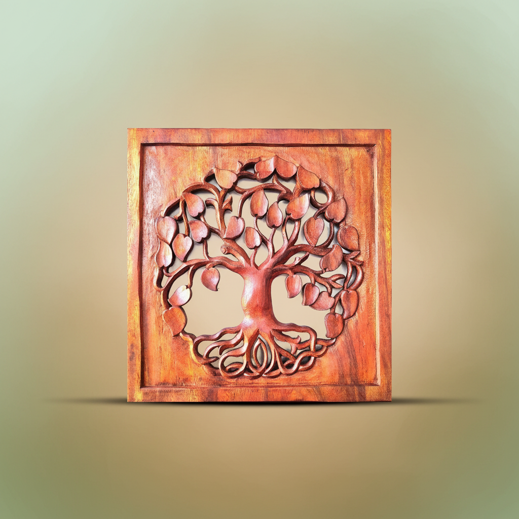 Decorative Wooden Tree of Life Panel 40x40cm