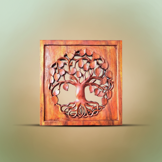 Decorative Wooden Tree of Life Panel 40x40cm