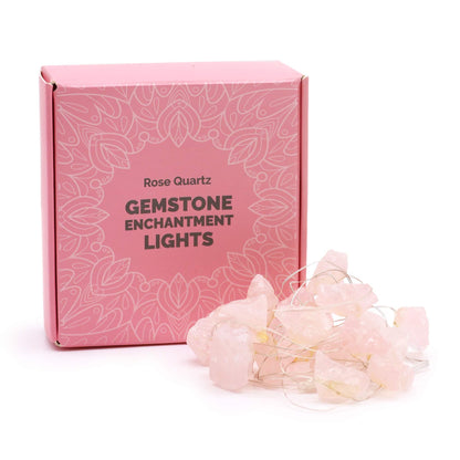 Luces de encantamiento de piedras preciosas - Cuarzo rosa - Luces Encantadas con Piedras Preciosas, cuarzo rosa