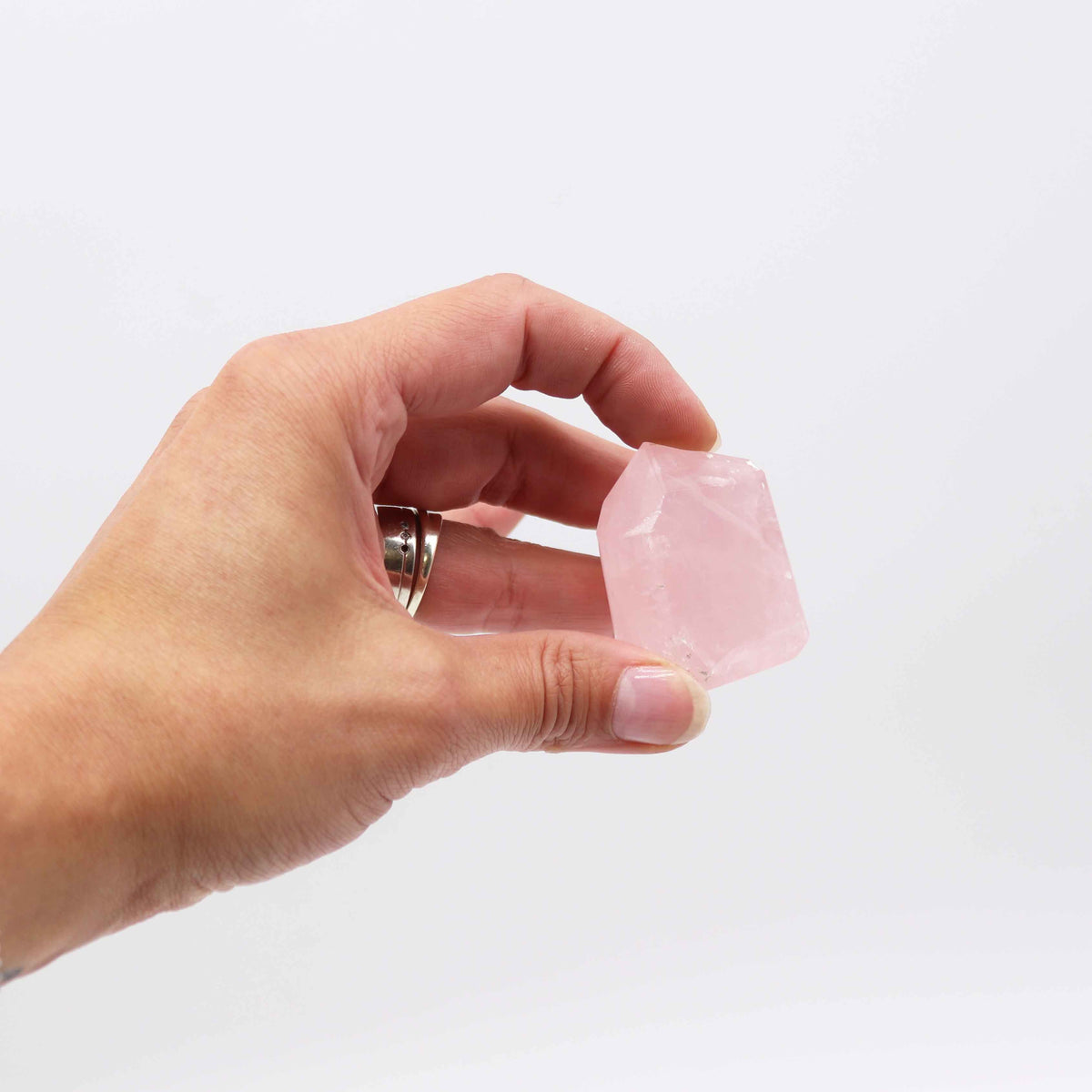 Puntas de gemas aproximadamente 6 cm (0,5 kg) - Cuarzo rosa indio (aproximadamente 8 piezas) - Puntas de Gemas