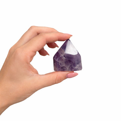 Puntas pulidas de piedras preciosas - amatista grado A (aprox. 5-6 piezas)
