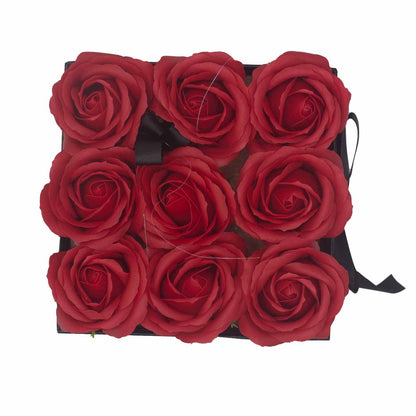 Caja de Regalo - Rosas de Jabón · 9 ud Rojo