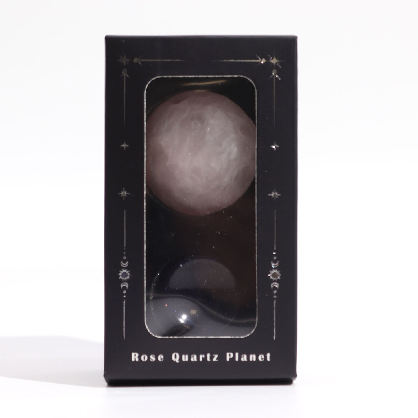 1x Planeta de Cuarzo Rosa con Soporte Solar (VÉNUS) - 40mm - Planetas de piedras preciosas con apoyo solar