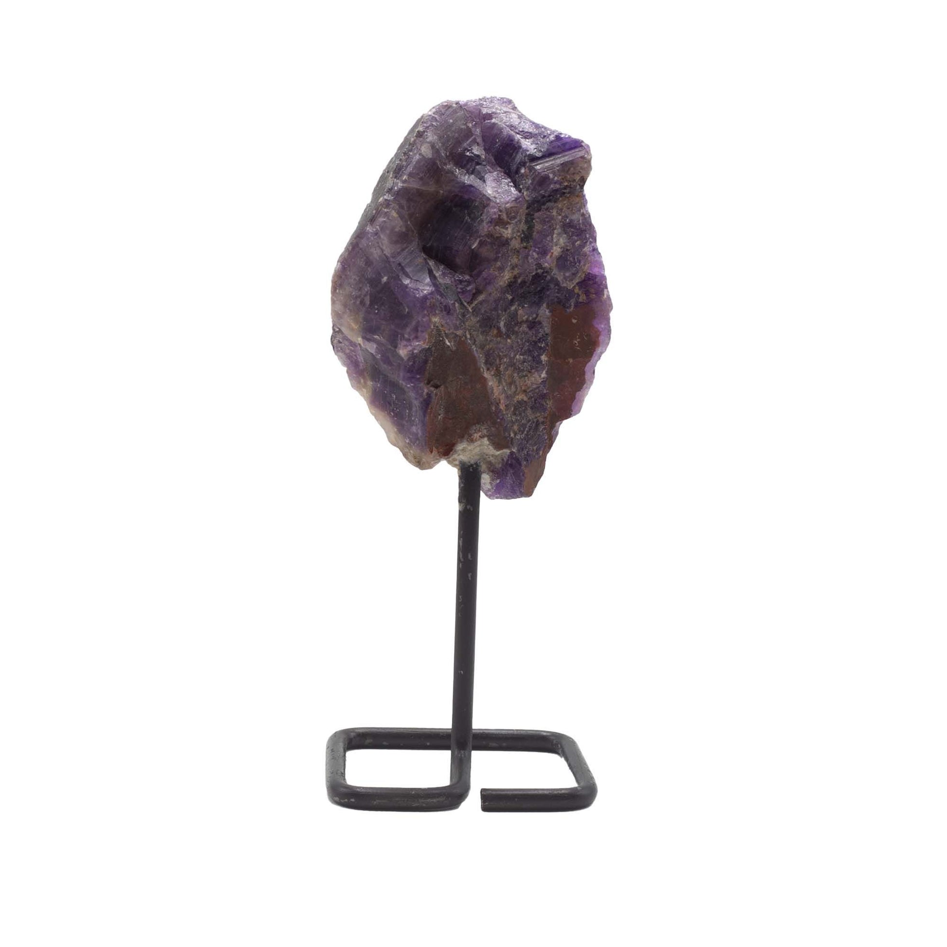 Muestra mineral en soporte metálico - amatista - Especímenes Minerales Raros