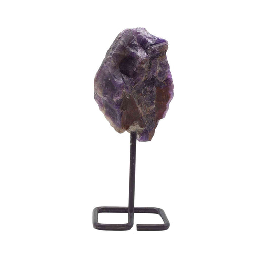 Muestra mineral en soporte metálico - amatista - Especímenes Minerales Raros