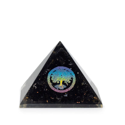 Pequeñas pirámides de orgonita 5.5x4.5cm - Árbol de la Vida - Trozos de tourmalina negra