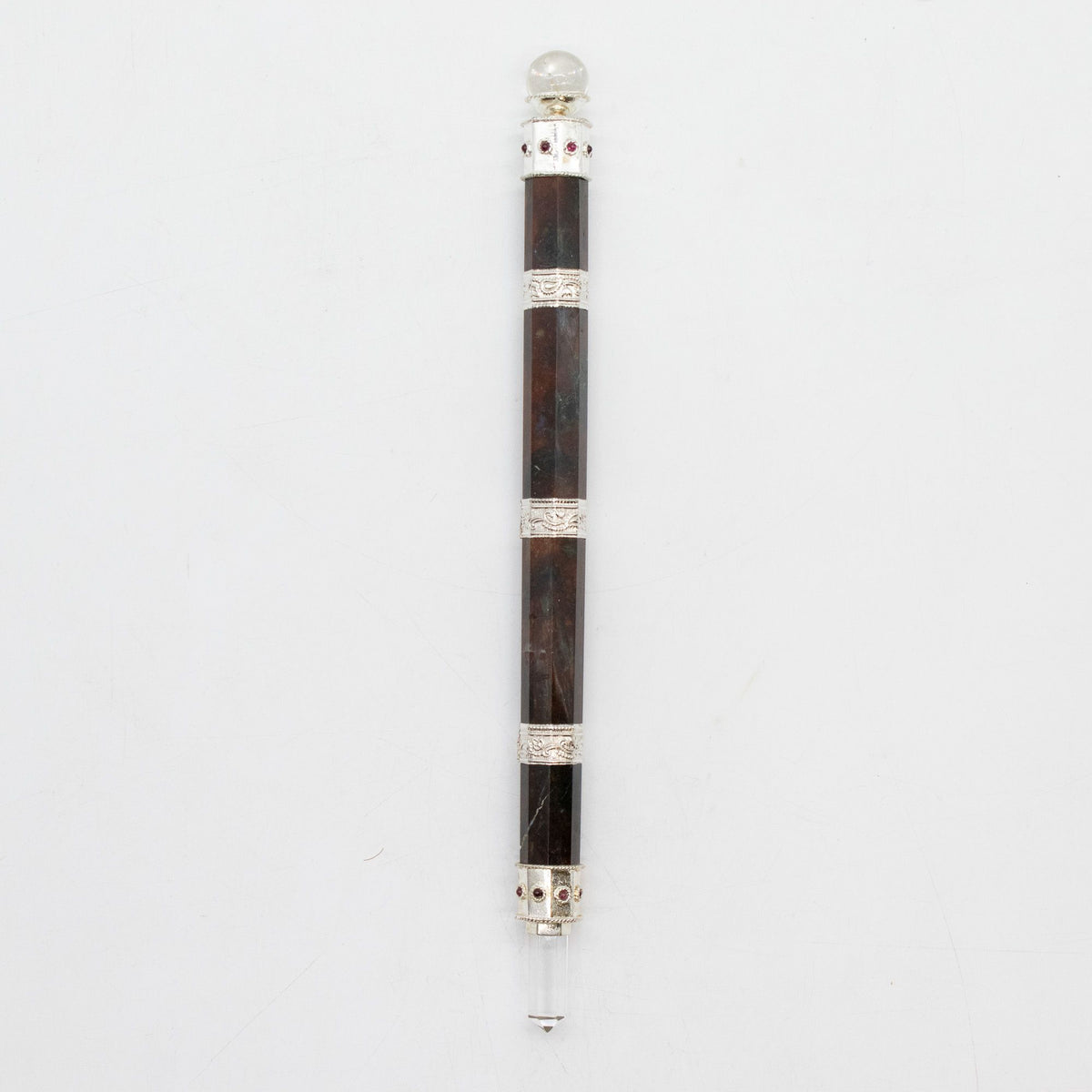 Varita Bloodroot Soverign -Extra Largo Fancy Jasper Magic- Parte superior de bola de cristal - 26cm - Varitas de Sanación con