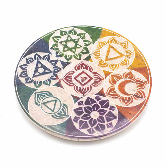 Porta Incienso de Cono en Disco de Esteatita 10 cm – Siete Chakras