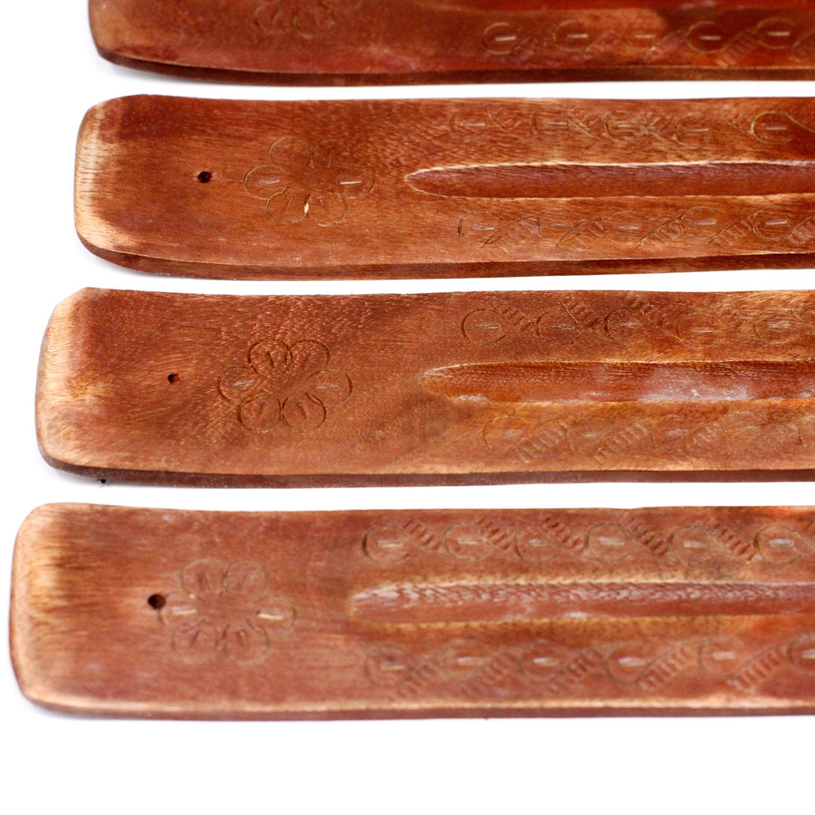 Carved Mango Wood Ashcatcher 10" - Soporte de Incienso