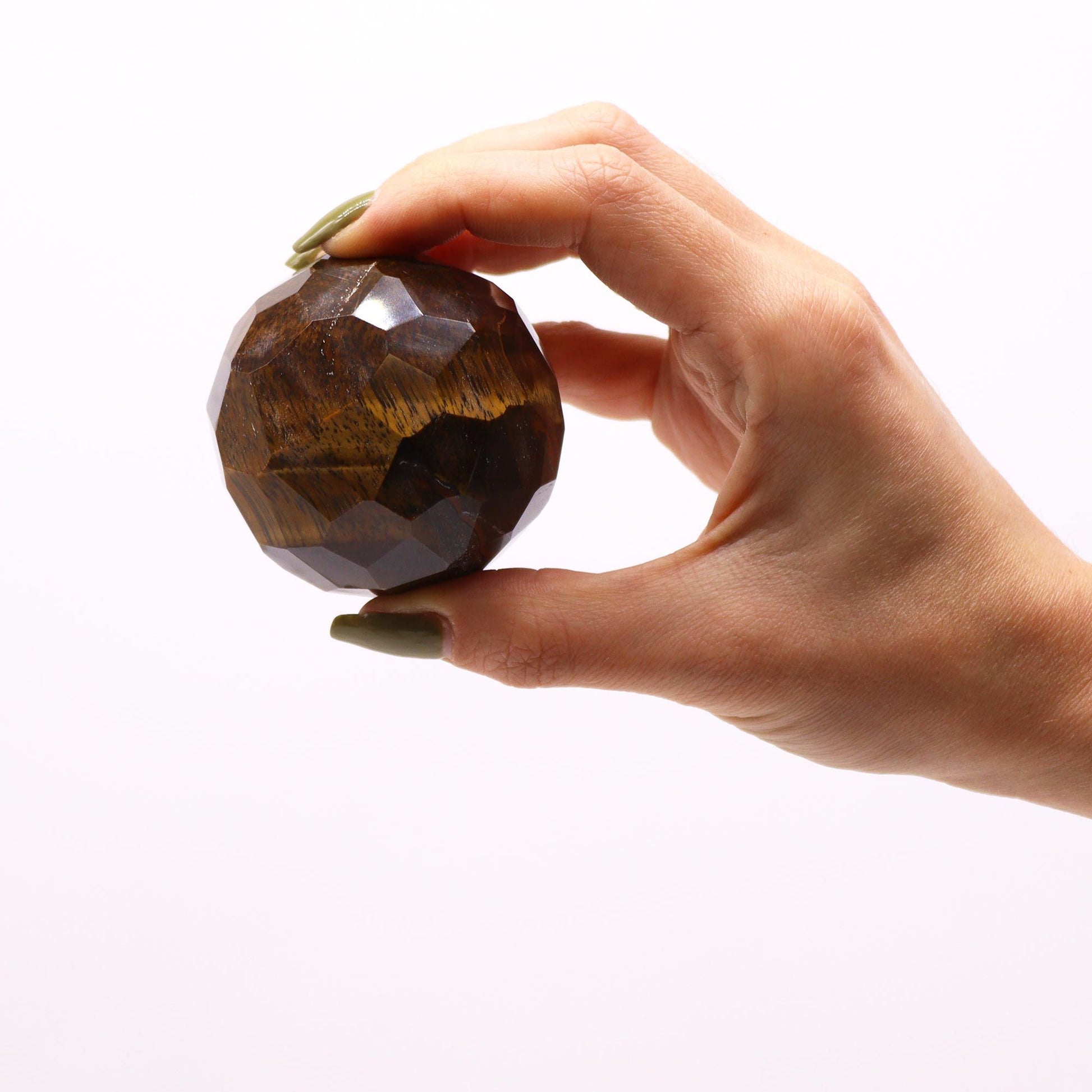 Bola Curativa de Piedras Preciosas y soporte - Ojo de tigre - Bolas curativas de piedras preciosas
