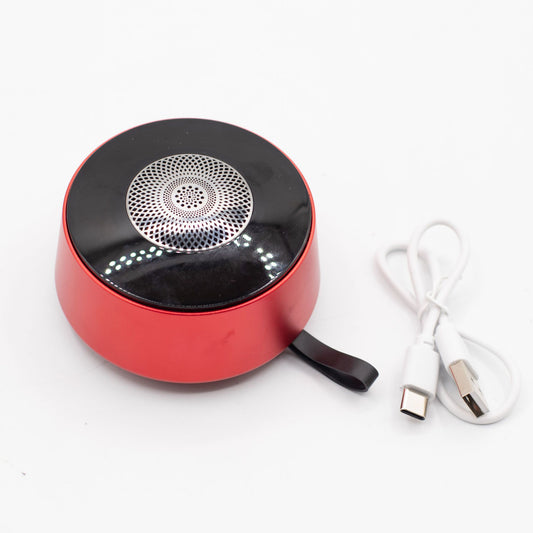 Mini speaker with red Mandela lighting effect