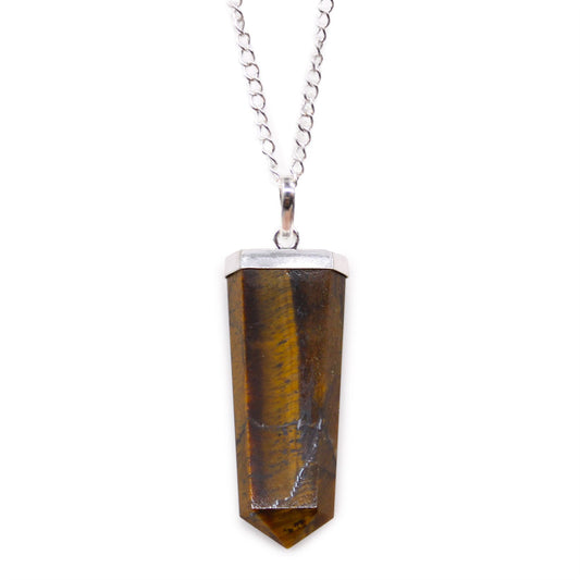 Flat Gemstone Pendant - Tiger's Eye