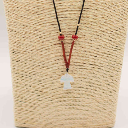 Collar de cuerda con colgante de piedra preciosa - Ángel de Opalita