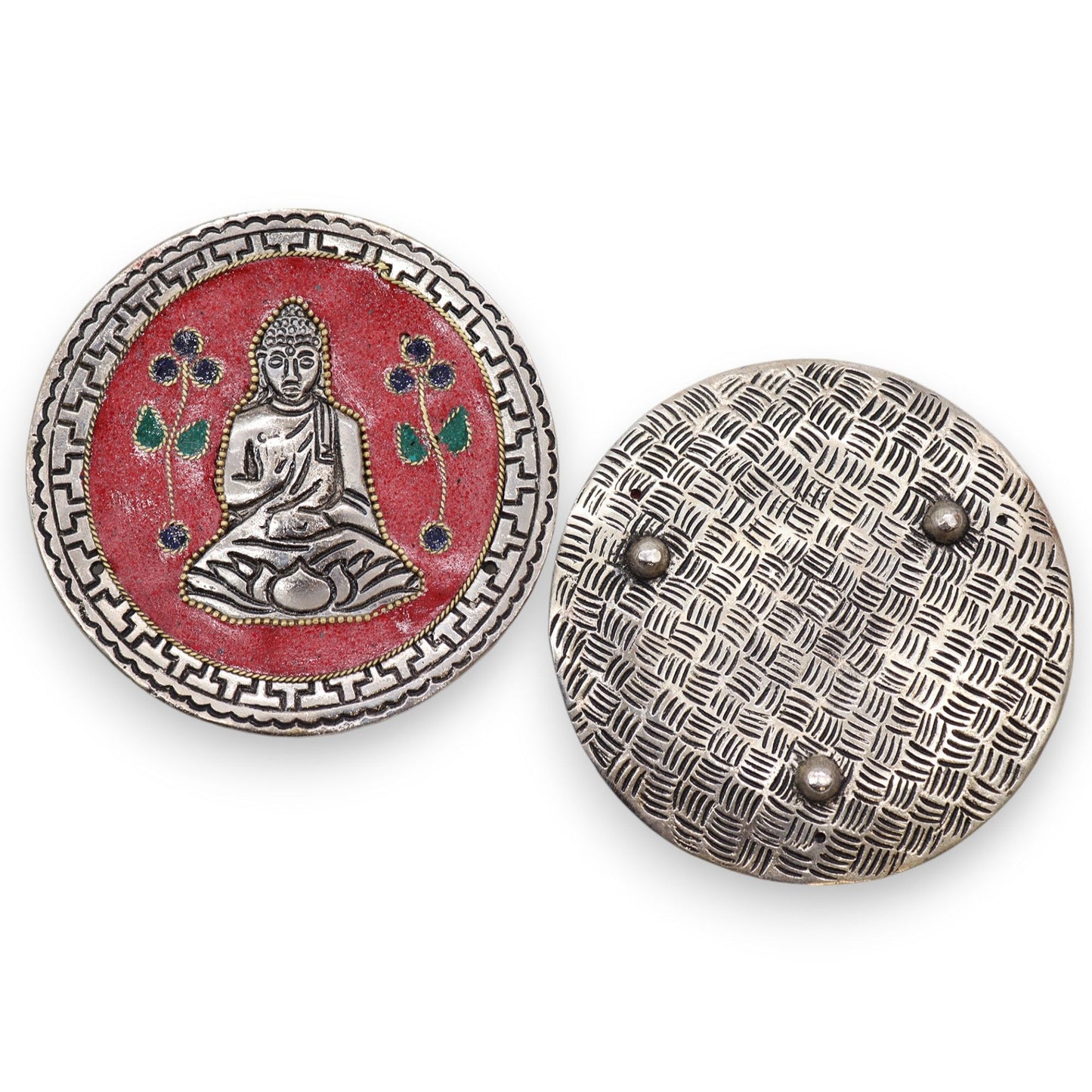 Porta-incienso Buda Rojo Decorativo 10cm - Portainciensos de aluminio hechos a mano