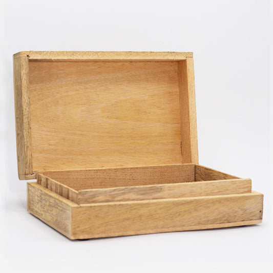 Caja rectangular grande 21.5x14x6.3cm - Hamsa Negro